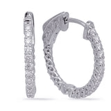 14 Kt White Gold Hoops Earrings