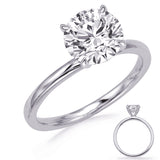 14 Kt White Gold Halo - Hidden Engagement Rings