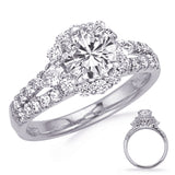 14 Kt White Gold Halo - Round Engagement Rings