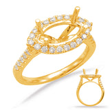 14 Kt Yellow Gold Halo - Marquise Engagement Rings