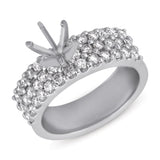 14 Kt White Gold Side Stone - Prong Set Engagement Rings