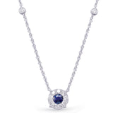 14 Kt White Gold Sapphire Necklaces